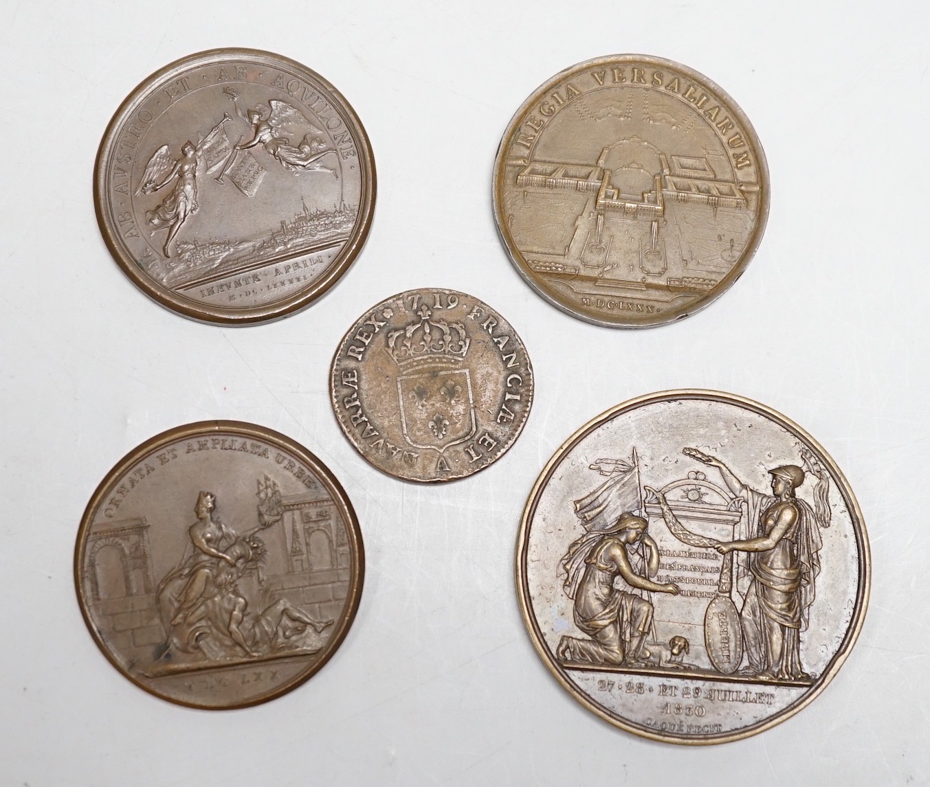 Five French Royal commemorative medals –